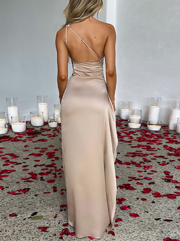Robe en satin pour femme | Maxi
