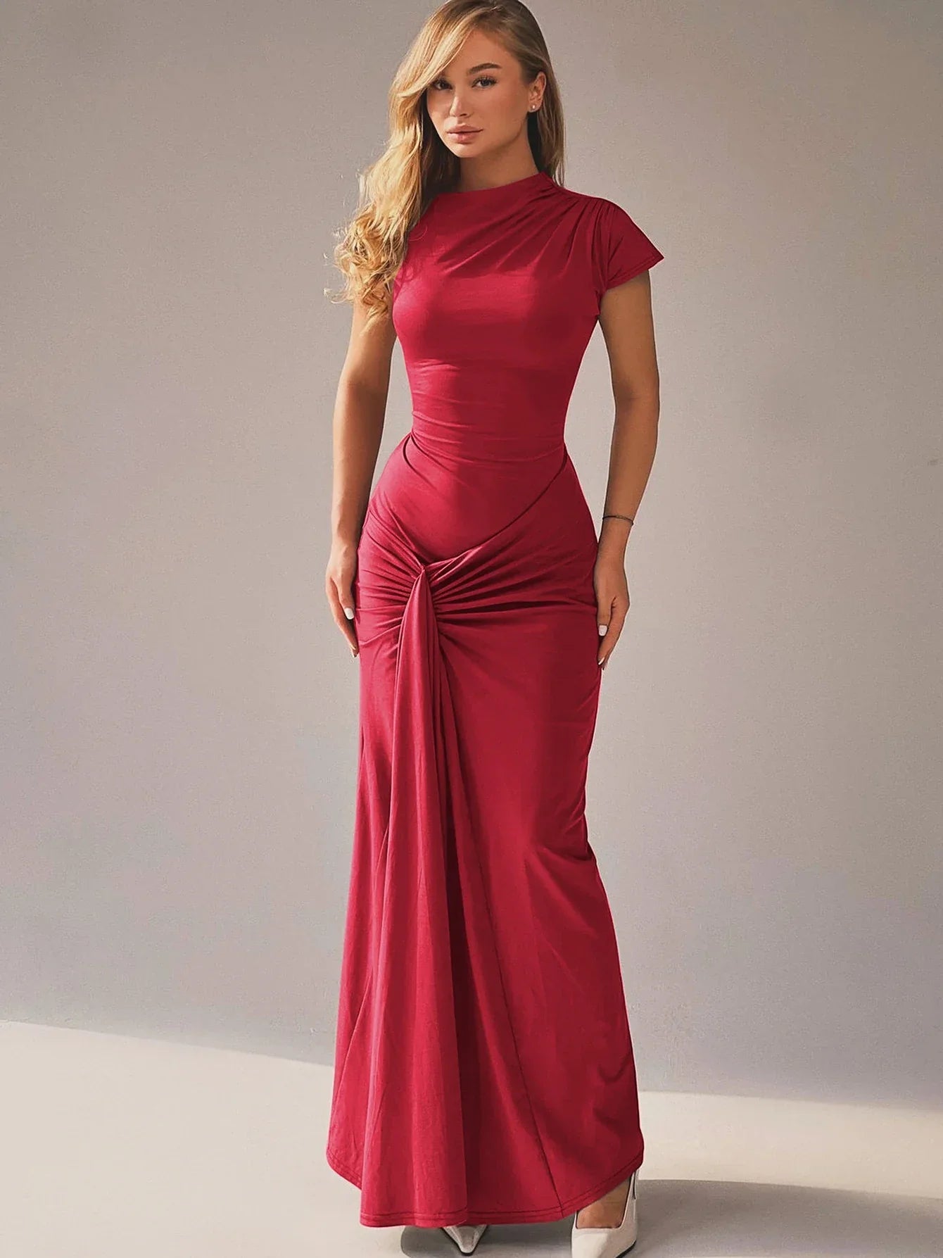 Robe drapée élégante pour femme | Maxi