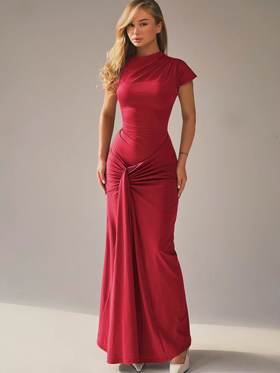 Robe drapée élégante pour femme | Maxi