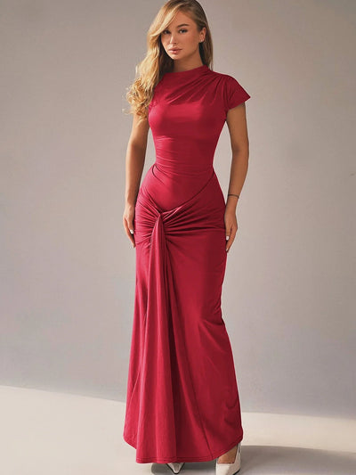 Robe drapée élégante pour femme | Maxi