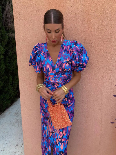 Robe plissée colorée pour femmes | Maxi