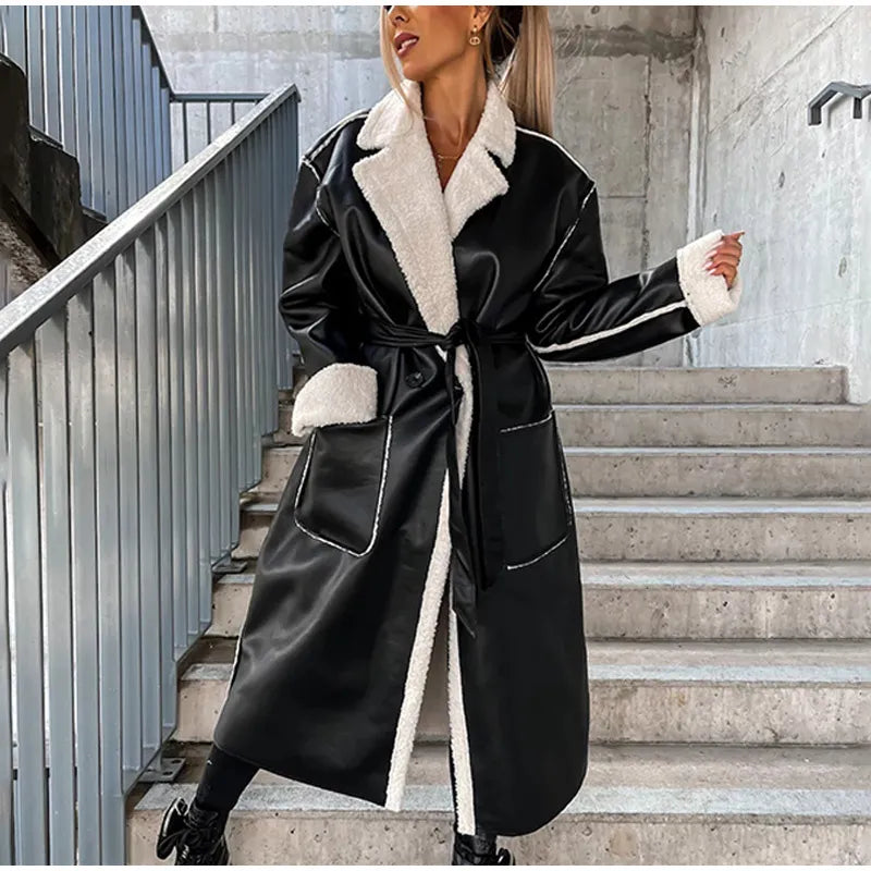 Manteau en cuir pour femme | Longue