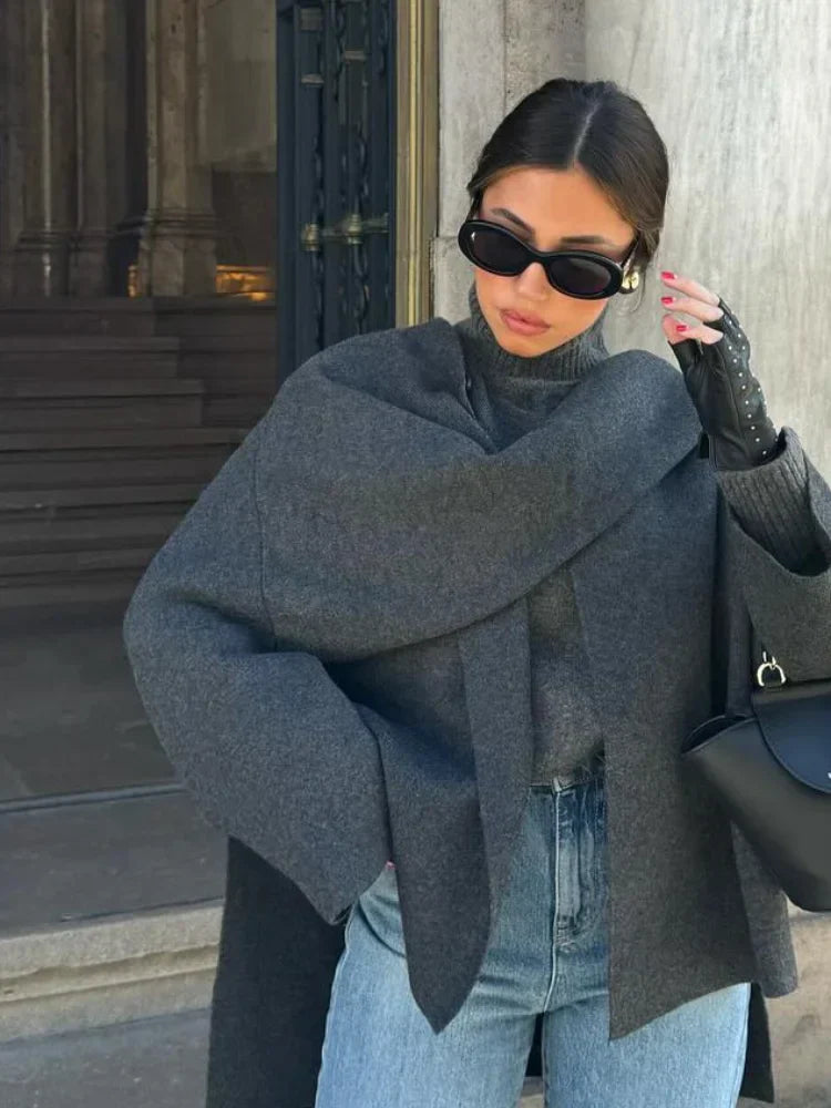 Veste drapée pour femme | Chaude
