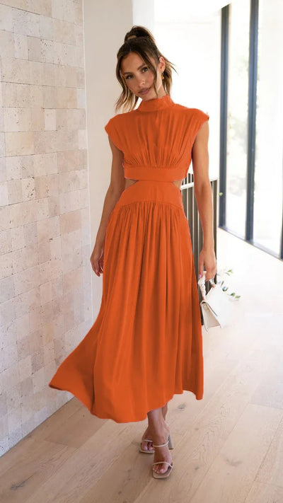Robe élégante plissée de femme | Maxi