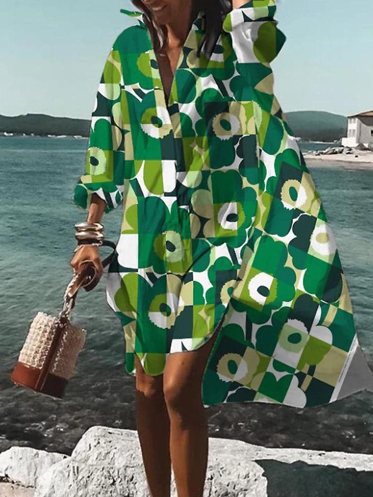 Robe imprimée colorée pour femmes | Midi