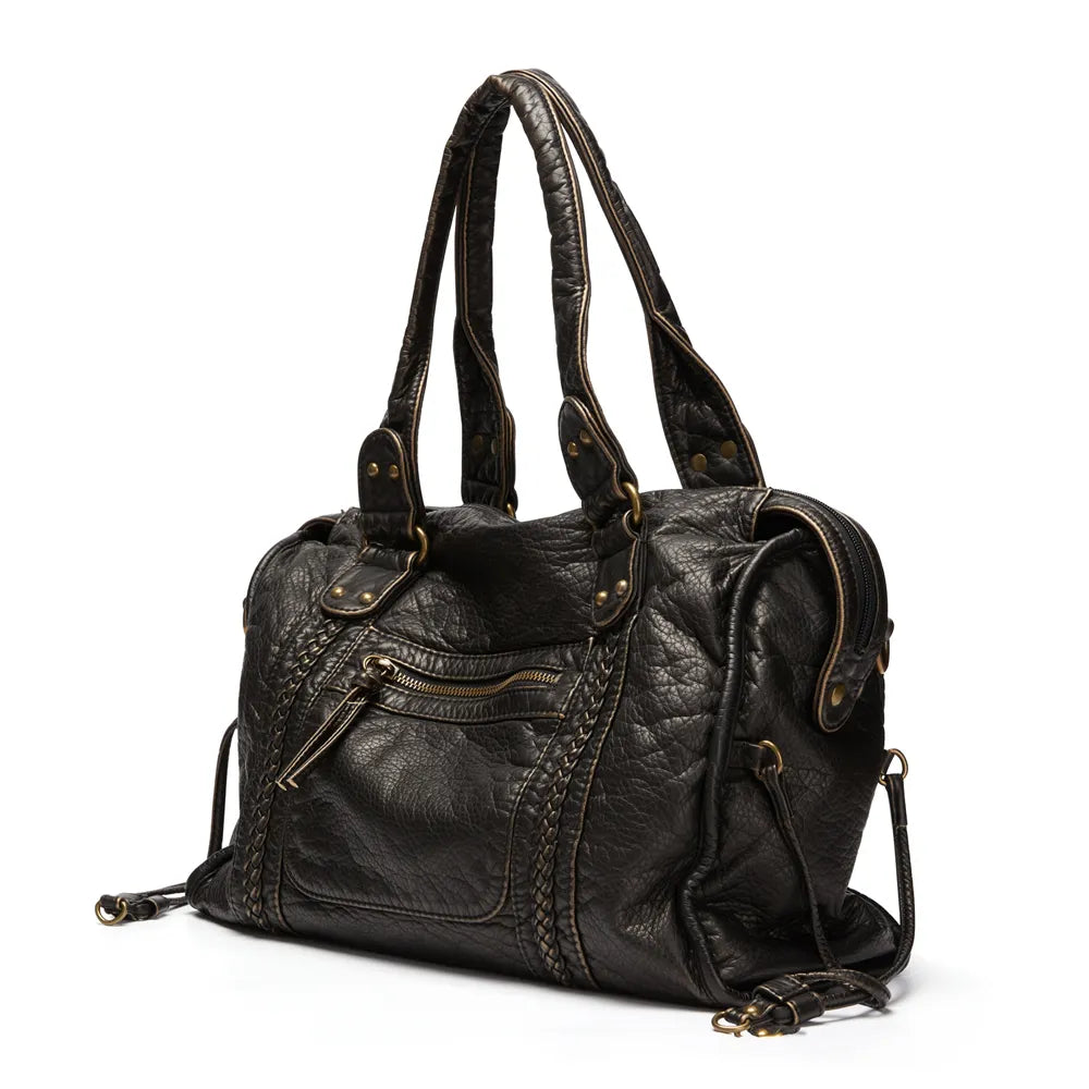 Grand sac à main vintage pour femme | Noir