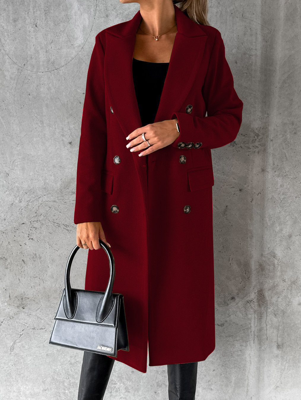 Manteau boutonné pour femme | Longue
