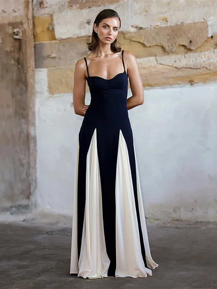 Robe de soirée élégante en patchwork pour femmes | Maxi