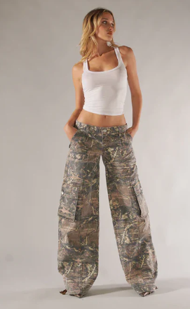 Pantalon Camouflage Taille Basse Femme | Cargo