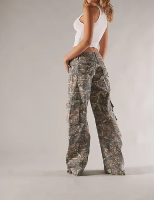 Pantalon Camouflage Taille Basse Femme | Cargo