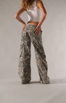 Pantalon Camouflage Taille Basse Femme | Cargo
