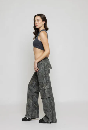Pantalon Camouflage Taille Basse Femme | Cargo