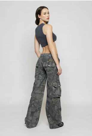 Pantalon Camouflage Taille Basse Femme | Cargo