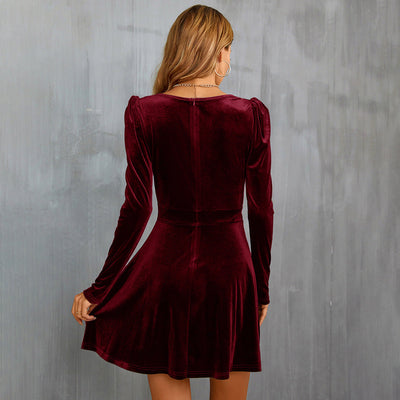 Robe élégante en velours pour femmes | Midi