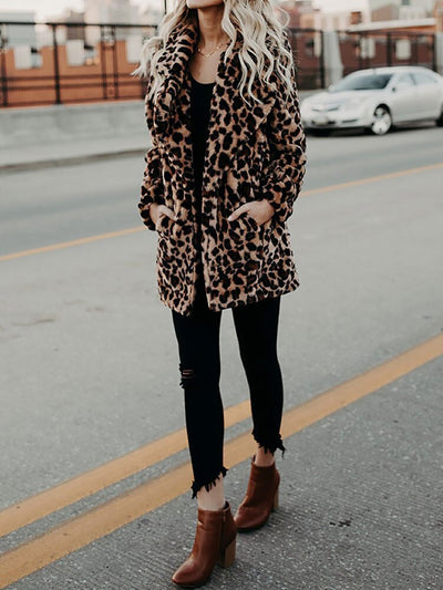 Manteau style léopard pour femme | Chaud