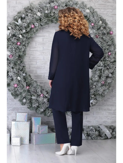 Ensemble Femme Plus-Size avec Détails Brodés Haut de Gamme
