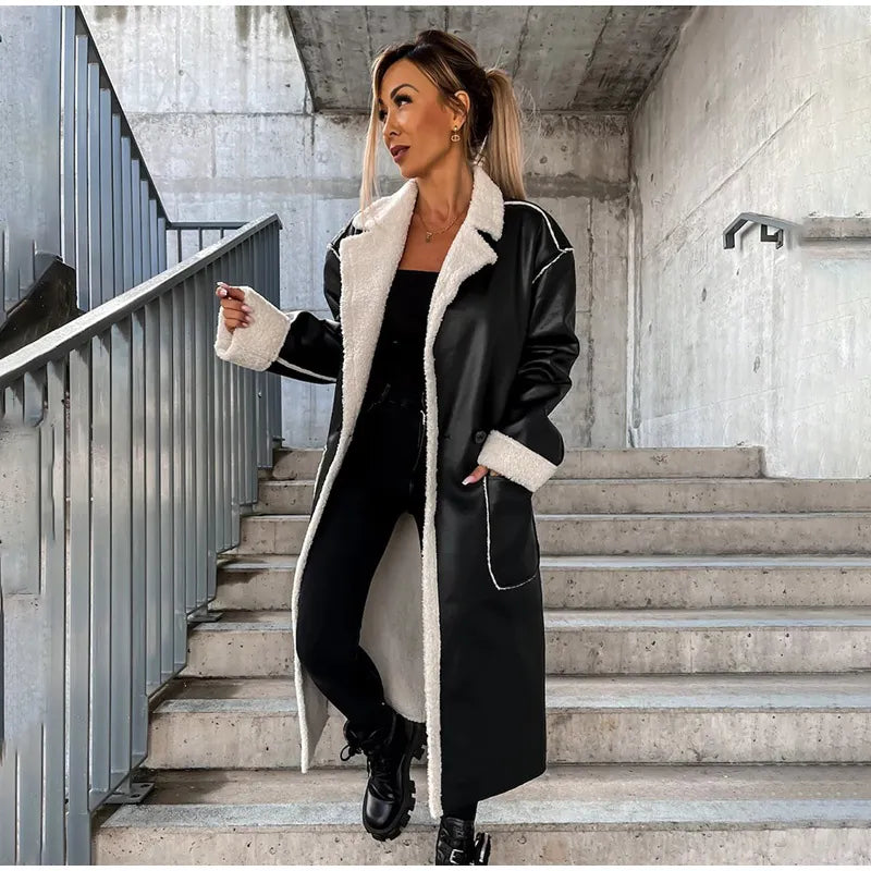 Manteau en cuir pour femme | Longue