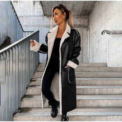 Manteau en cuir pour femme | Longue