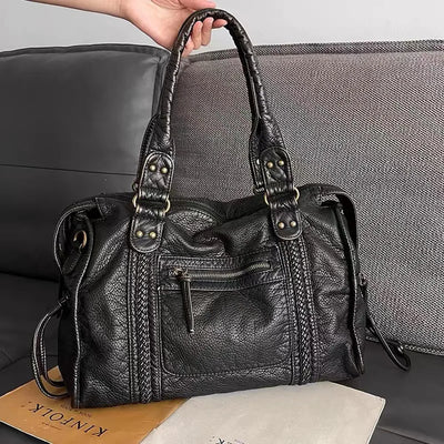 Grand sac à main vintage pour femme | Noir