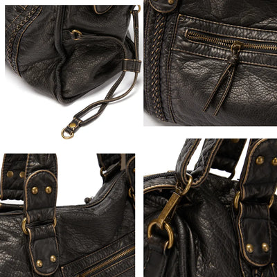 Grand sac à main vintage pour femme | Noir