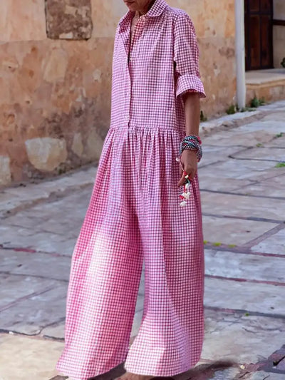 Combinaison élégante à carreaux pour femmes | Chic