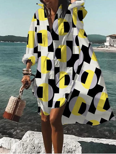 Robe imprimée colorée pour femmes | Midi