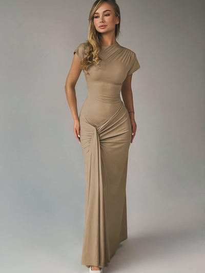 Robe drapée élégante pour femme | Maxi