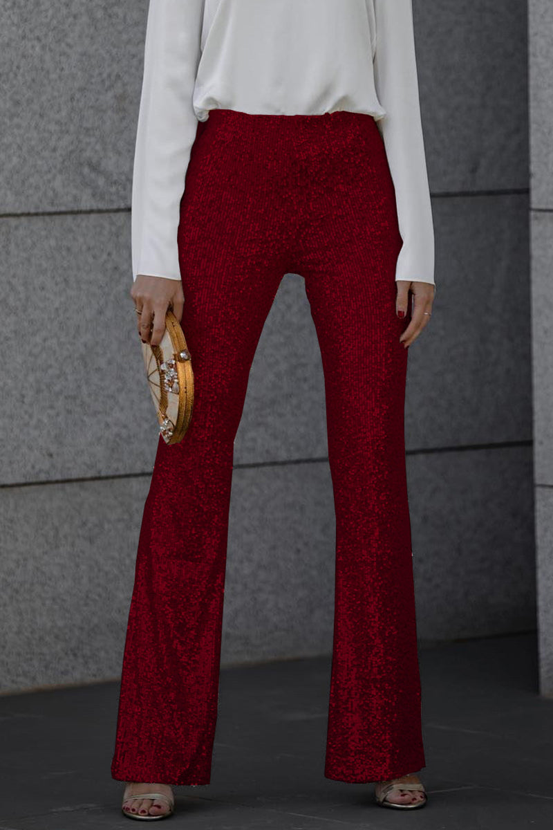 Pantalon évasé scintillant pour femmes | Chic