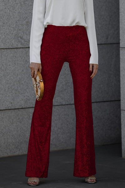 Pantalon évasé scintillant pour femmes | Chic