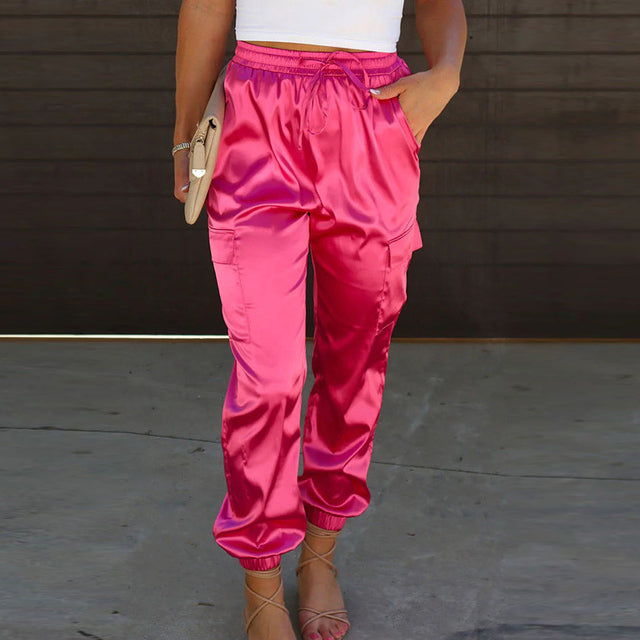 Pantalon satin élégant pour femmes | Cargo