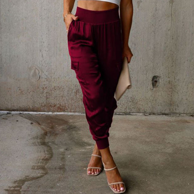 Pantalon satin élégant pour femmes | Cargo