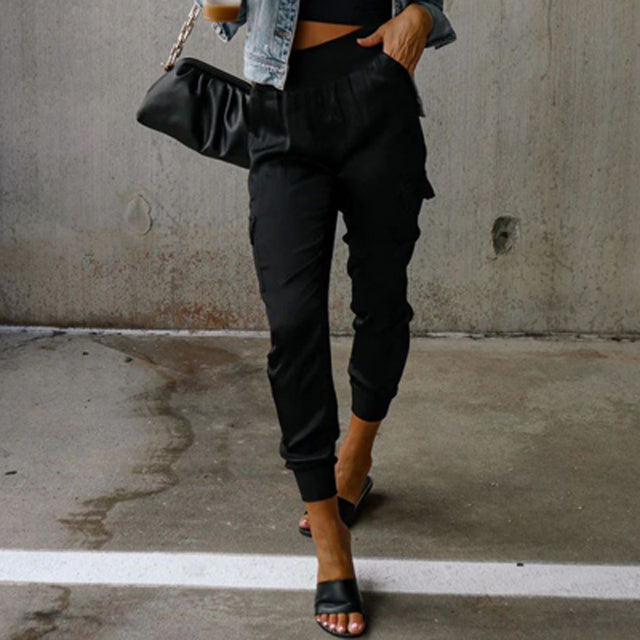 Pantalon satin élégant pour femmes | Cargo