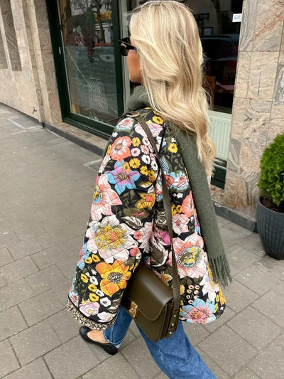 Margaux | Manteau à fleurs vintage pour femme | Chaud