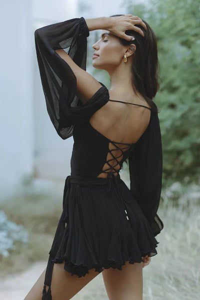 Robe élégante à col montant pour femmes | Mini