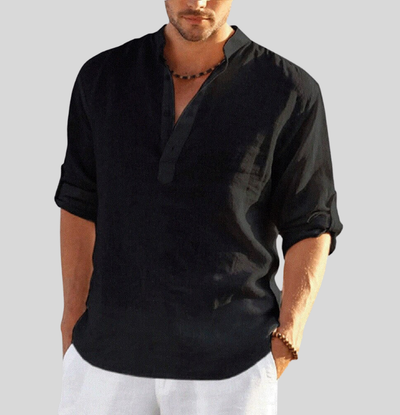 Chemise en lin élégante pour hommes | Manches longues