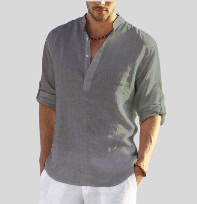 Chemise en lin élégante pour hommes | Manches longues