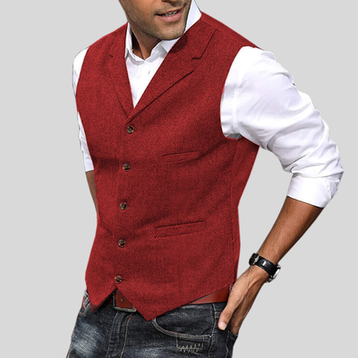 Gilet boutonné souple pour hommes | Sans manches