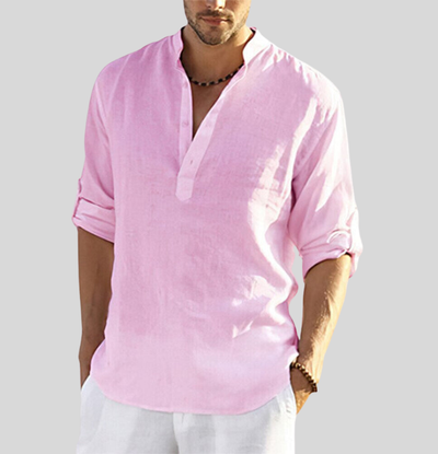 Chemise en lin élégante pour hommes | Manches longues