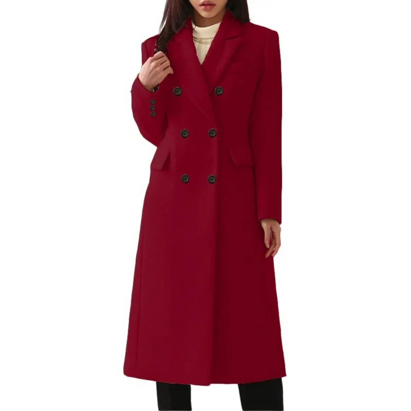 Manteau matelassé en laine pour femme | Longue