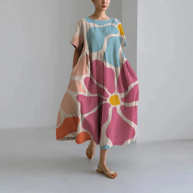 Robe florale élégante et décontractée pour femmes | Maxi
