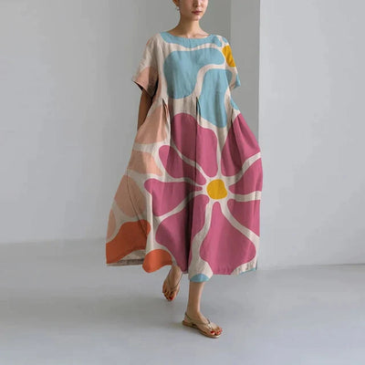 Robe florale élégante et décontractée pour femmes | Maxi