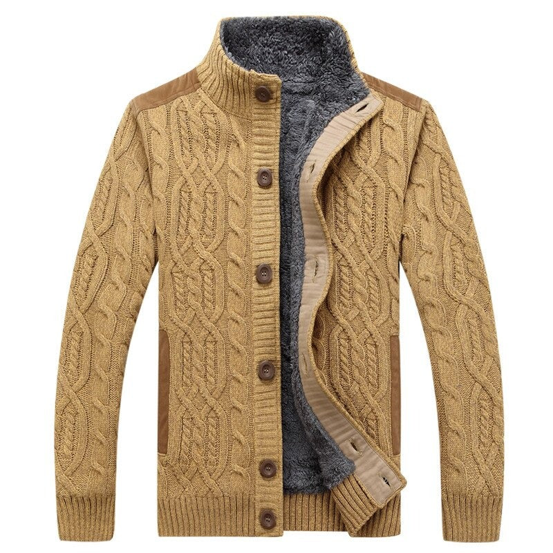 Cardigan en tricot torsadé pour hommes | Chaud
