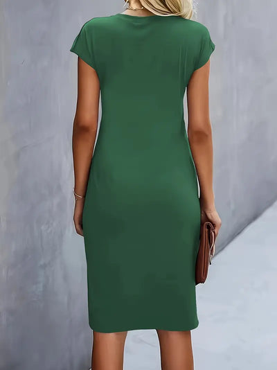 Robe de couleur unie pour femmes | Midi
