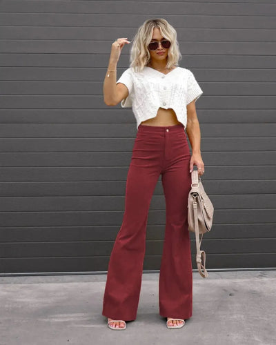 Pantalon évasé en velours côtelé pour femmes | Tendance