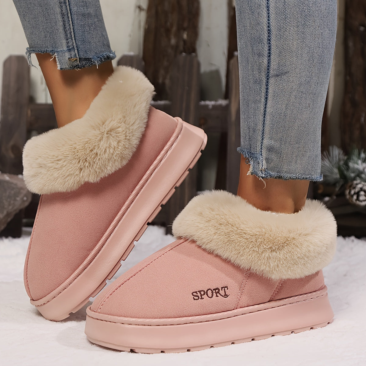 Chaussons chauds en peluche pour femmes | Confort