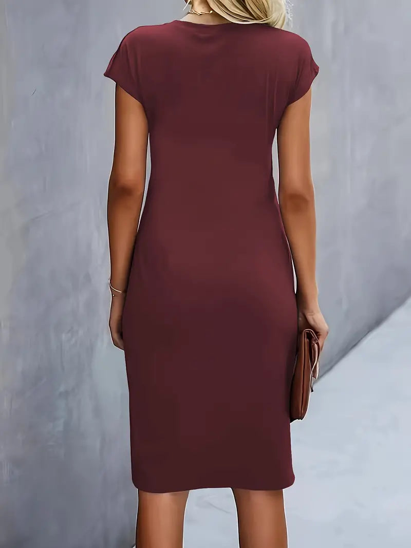 Robe de couleur unie pour femmes | Midi