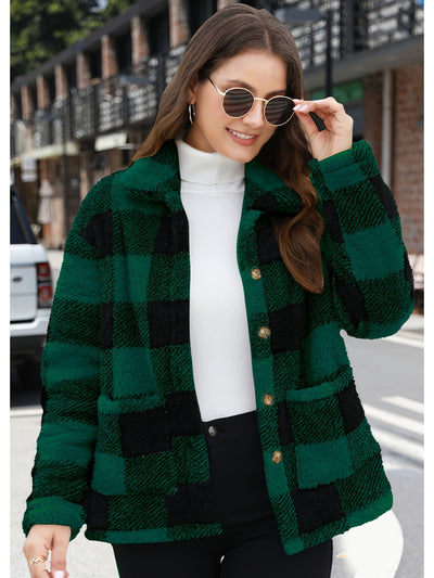 Cleo - Veste Sherpa à carreaux