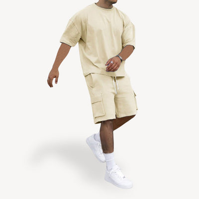 Ensemble short et haut en coton pour hommes