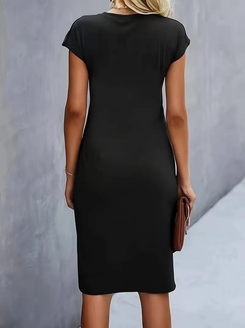 Robe de couleur unie pour femmes | Midi