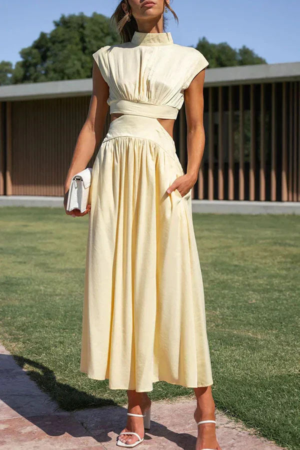 Robe élégante plissée de femme | Maxi